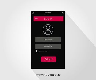 Design de interface de login de usuário do smartphone Design de interface de login de usuário do smartphone