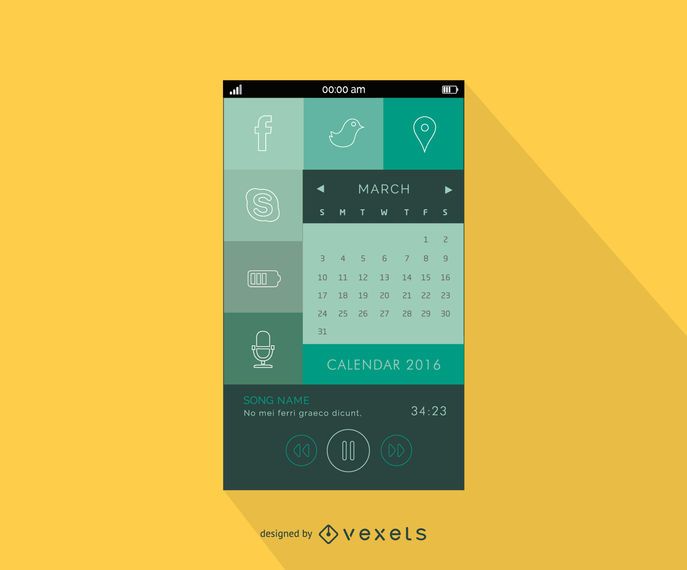 Diseño de menú de aplicación de teléfono inteligente Diseño de menú de aplicación de teléfono inteligente