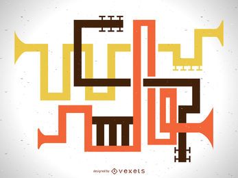 Abstract musical instrument pipe illustration Abstract musical instrument pipe illustration