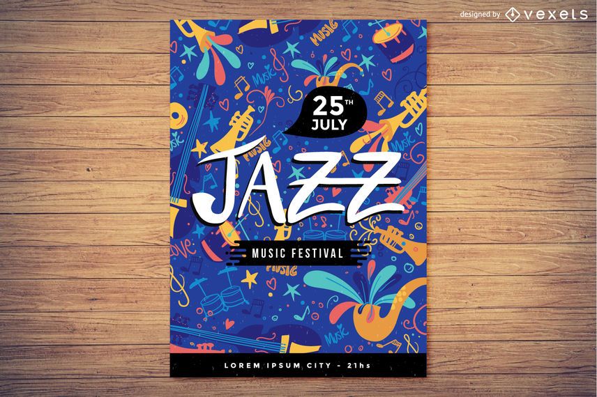 Festival de musica jazz cartel diseño Festival de musica jazz cartel diseño