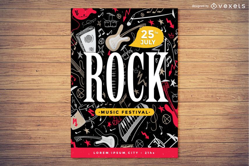 Rock music festival poster concept Rock music festival poster concept