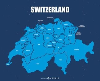 Switzerland administrative division map