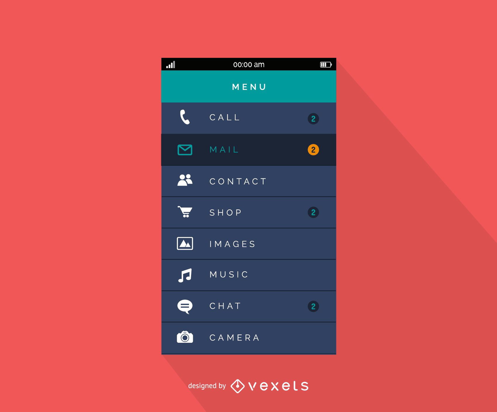 Mobile Menu Interface Design Vector Download