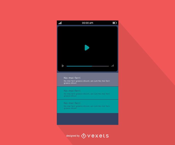 Design de interface do player de vídeo móvel Design de interface do player de vídeo móvel