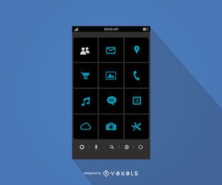 Mobile application menu interface template Mobile application menu interface template