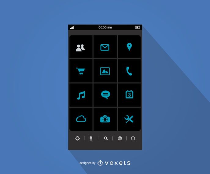 Mobile application menu interface template Mobile application menu interface template