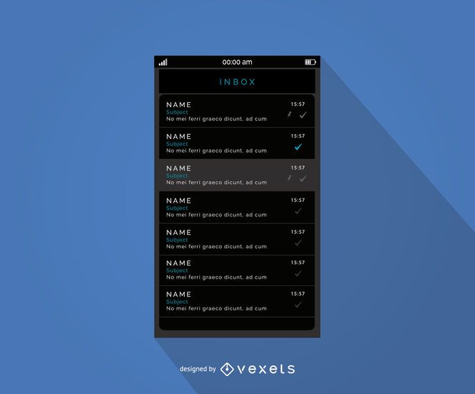 Mobile message inbox interface design Mobile message inbox interface design