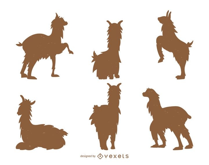 Download Llama Silhouette Collection - Vector Download