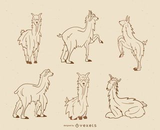 Colección de ilustraciones de trazos de llama