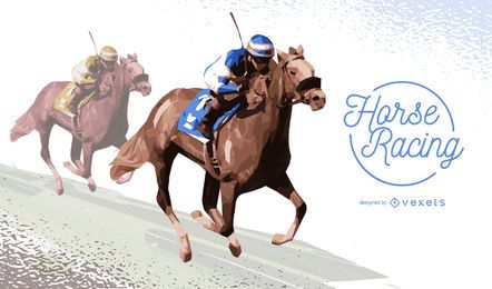 Dois jóqueis ilustração de corridas de cavalos Dois jóqueis ilustração de corridas de cavalos