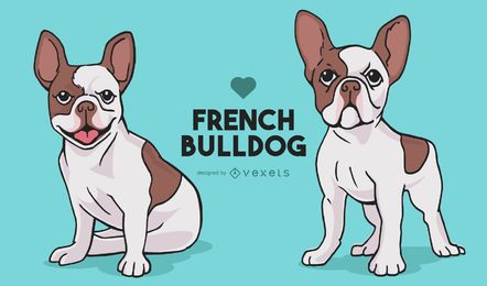 Bulldog francés perros dibujos animados Bulldog francés perros dibujos animados