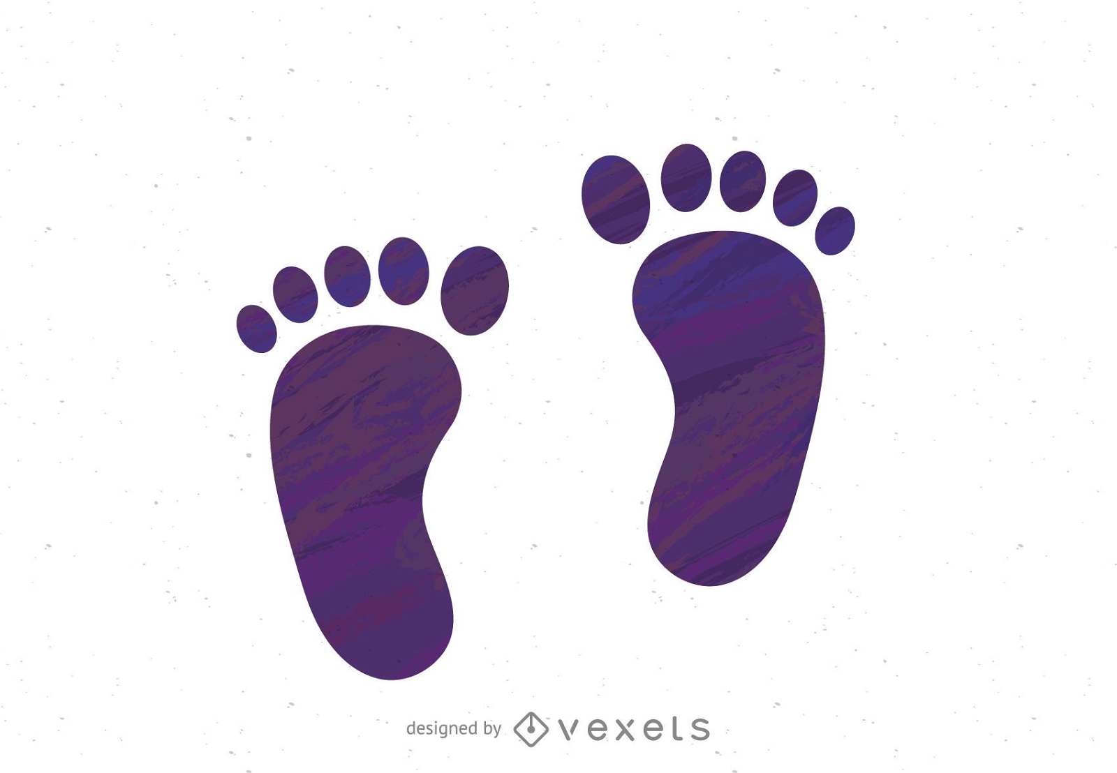 Purple footsteps print