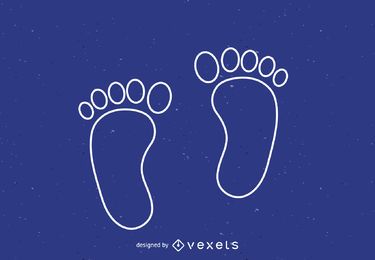 Human footsteps outline icon