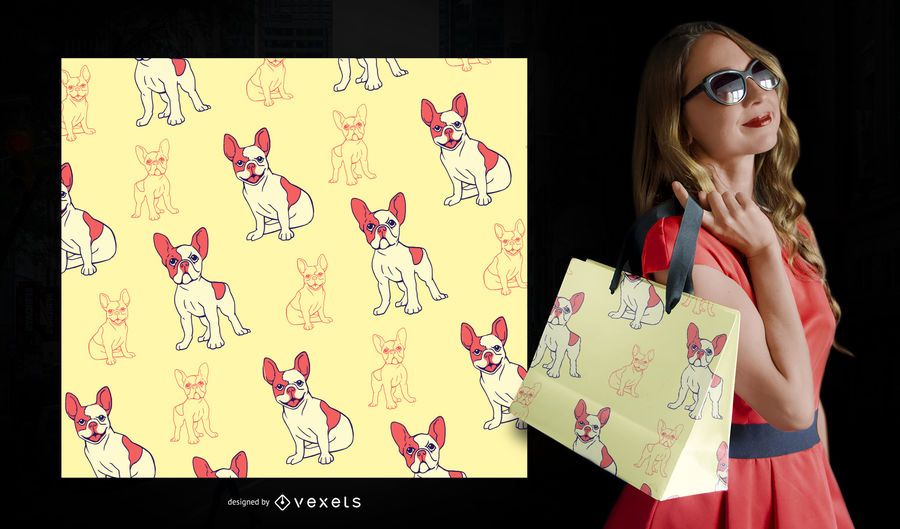French bulldog cartoon seamless pattern French bulldog cartoon seamless pattern