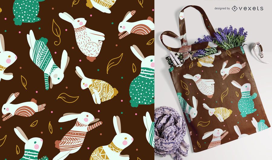 Seamless Easter rabbit colorful pattern Seamless Easter rabbit colorful pattern