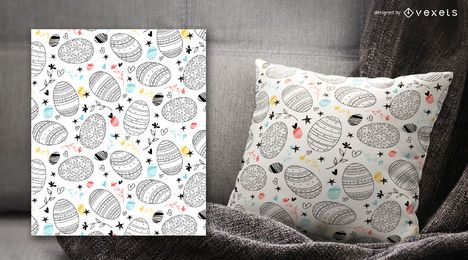 Padrão de ovos de Páscoa decorado com traços