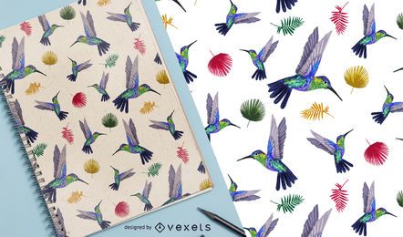 Exotic hummingbird seamless pattern Exotic hummingbird seamless pattern