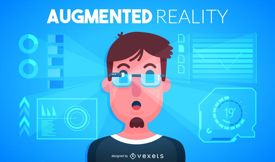 Augmented reality illustration Vector download