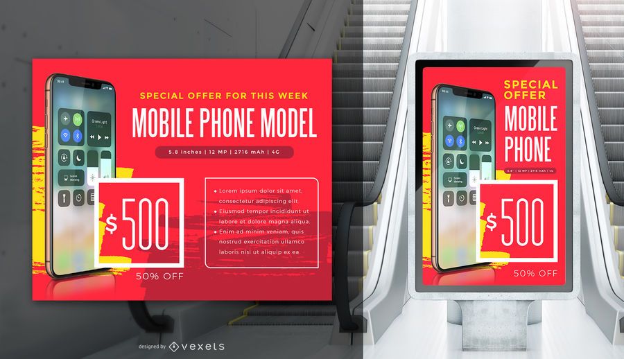 Modelo de banner promocional Iphone X Modelo de banner promocional Iphone X