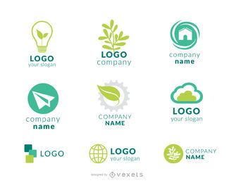 Logo de la empresa verde establecido Logo de la empresa verde establecido