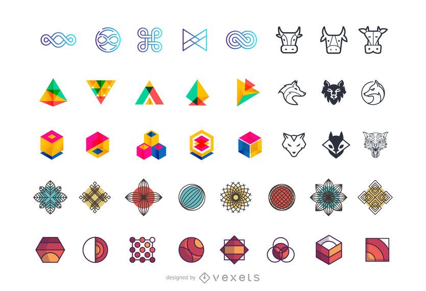Abstract logo elements collection Abstract logo elements collection