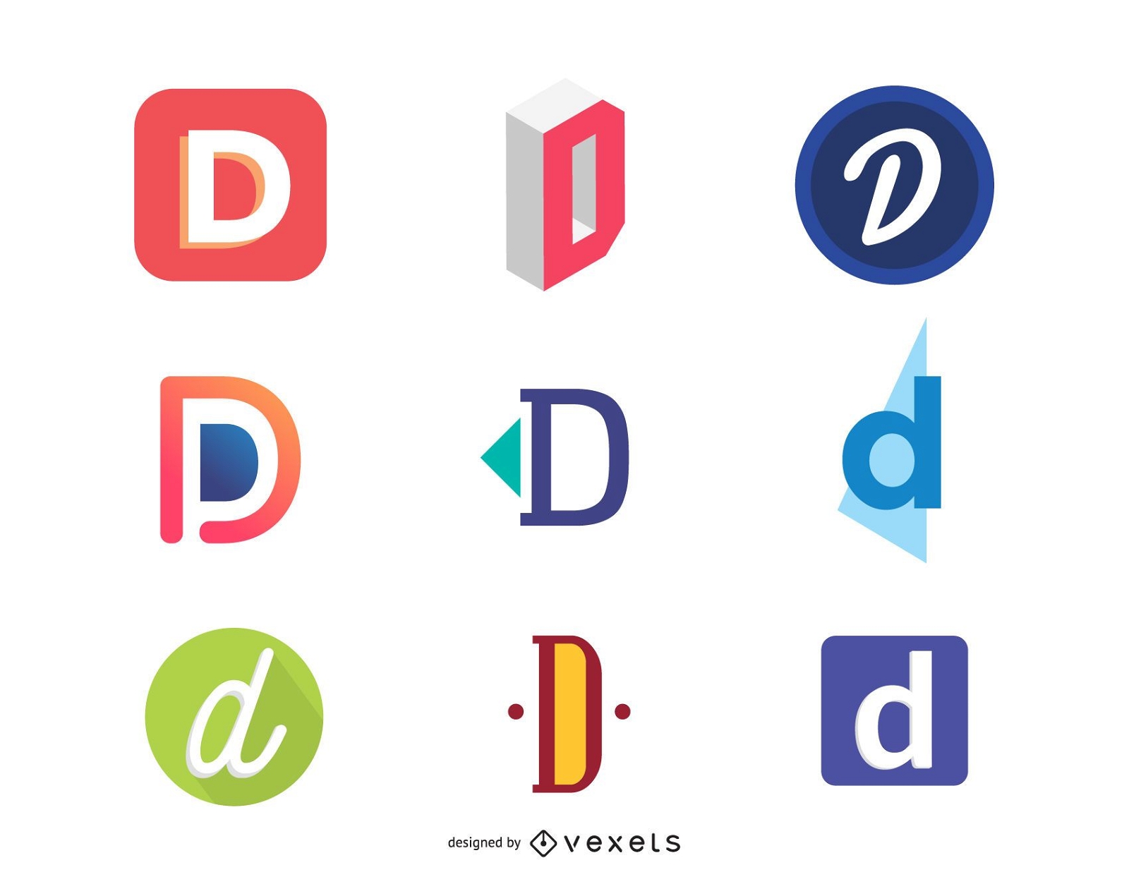 D Brief Logo Vorlage Sammlung