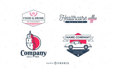 Paquete de colección de logotipos vintage