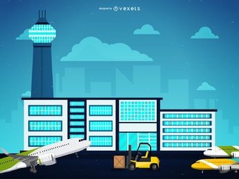 Ilustração de serviço de aeroporto