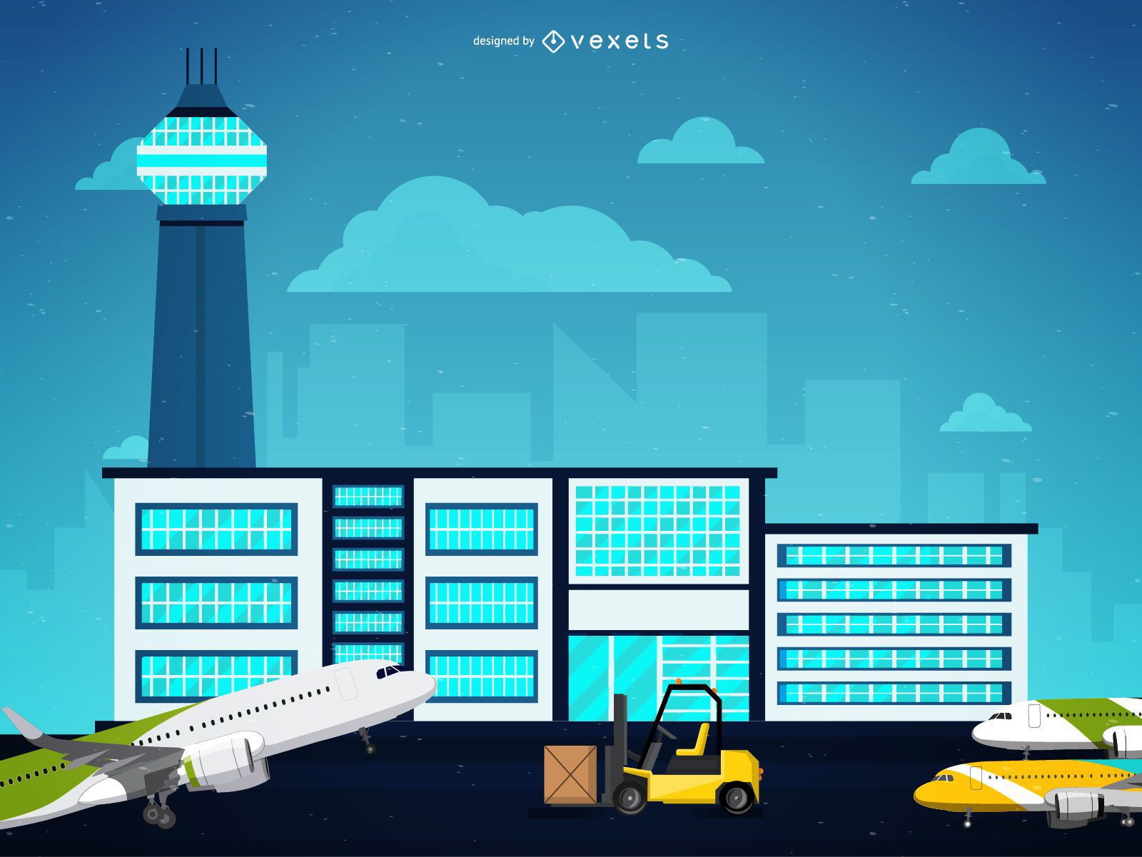 Ilustração de serviço de aeroporto