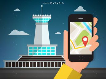 Airport navigation illustration Airport navigation illustration