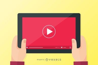 Video player tablet screen Video player tablet screen