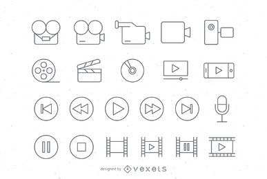Conjunto de ícones de vídeo AVC