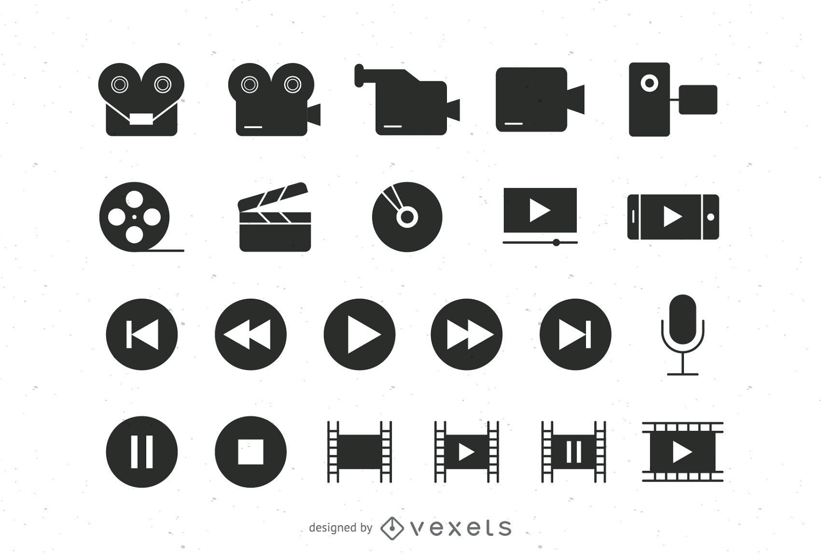 Flache Video Icons Sammlung