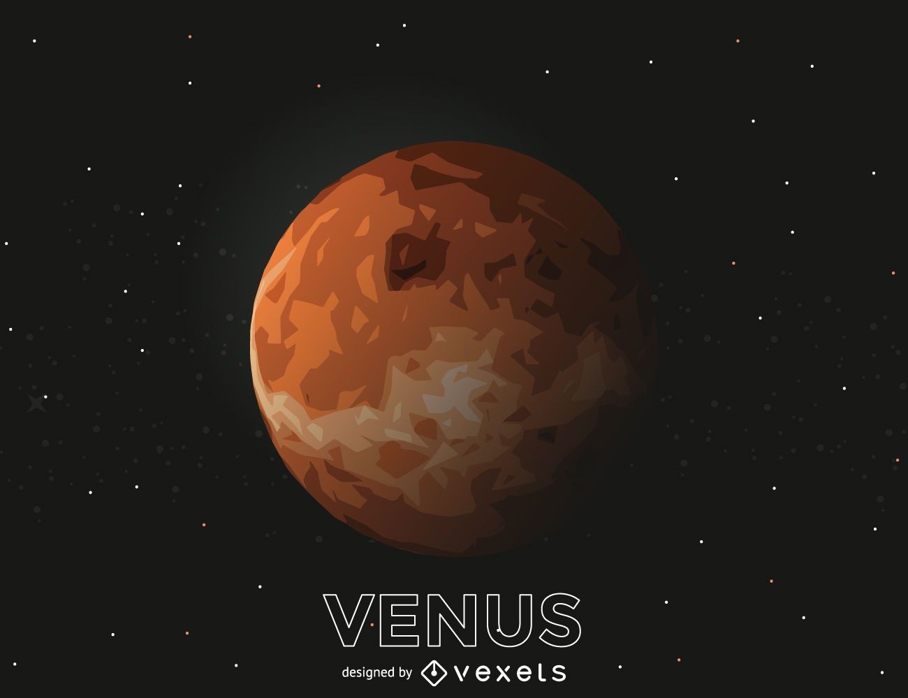 Ilustração de recorte do planeta Vênus