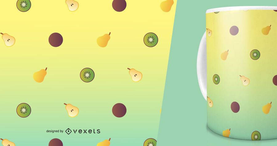 Patrón de fruta de kiwi y pera Patrón de fruta de kiwi y pera