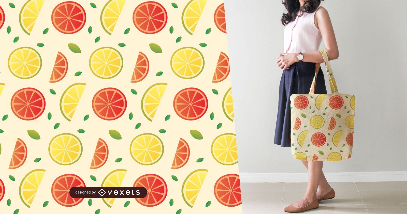 Lemon and grapefruit slices pattern