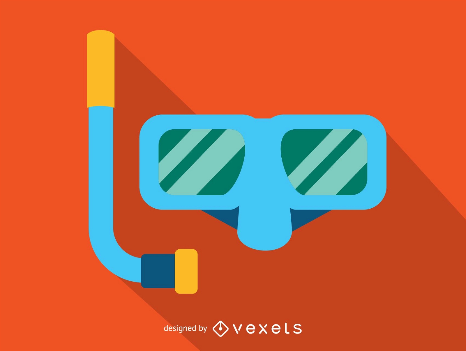 Swimming mask with snorkel icon