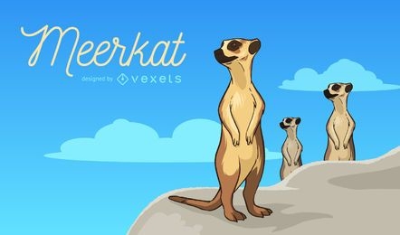 Meerkat Family Illustration