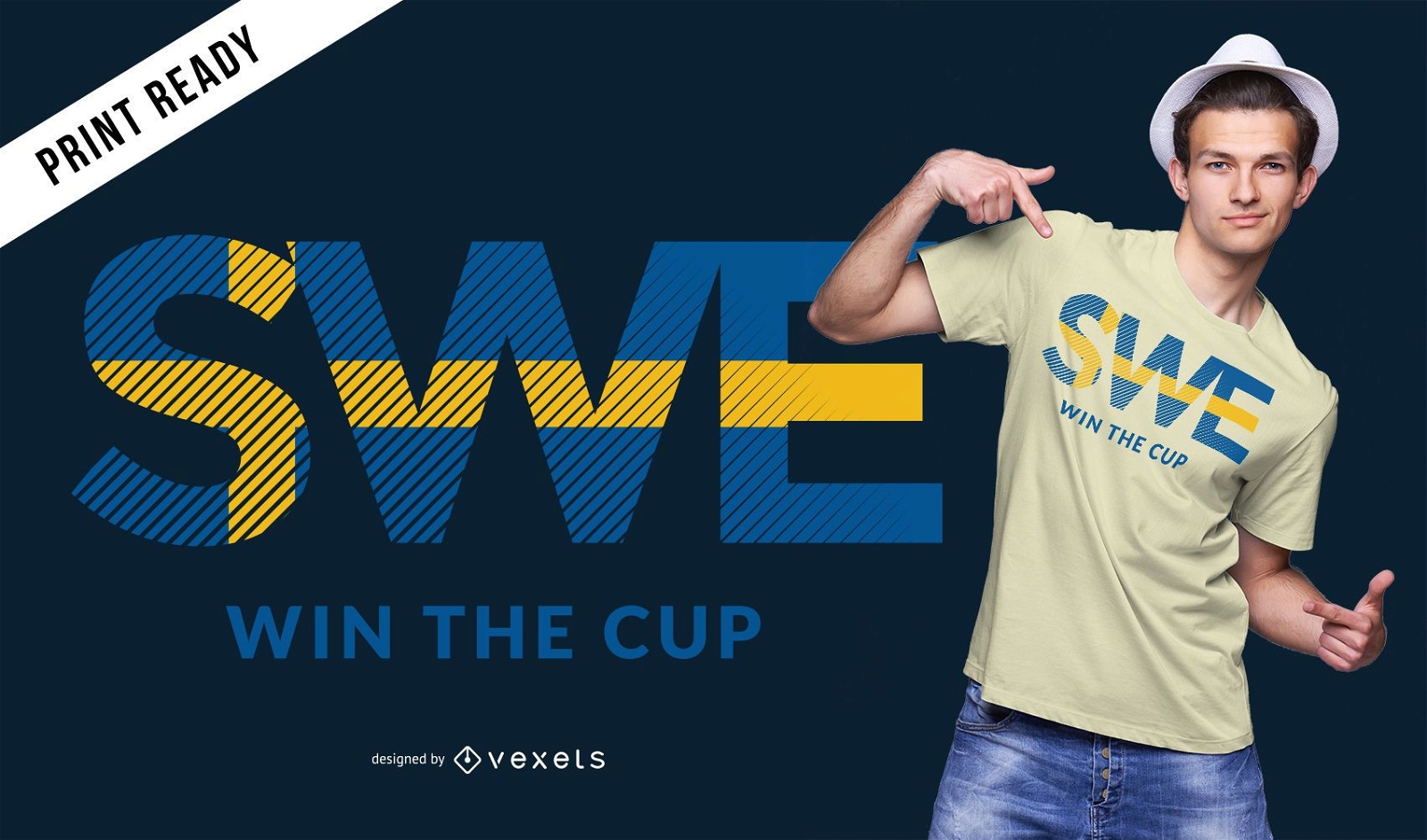 Diseño de camiseta de la copa mundial de Suecia