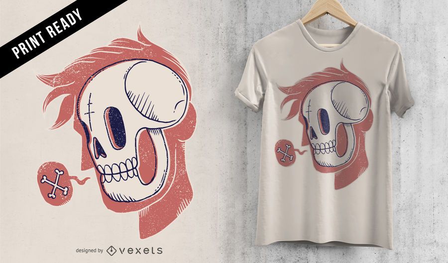 Diseño de camiseta de calavera. Diseño de camiseta de calavera.