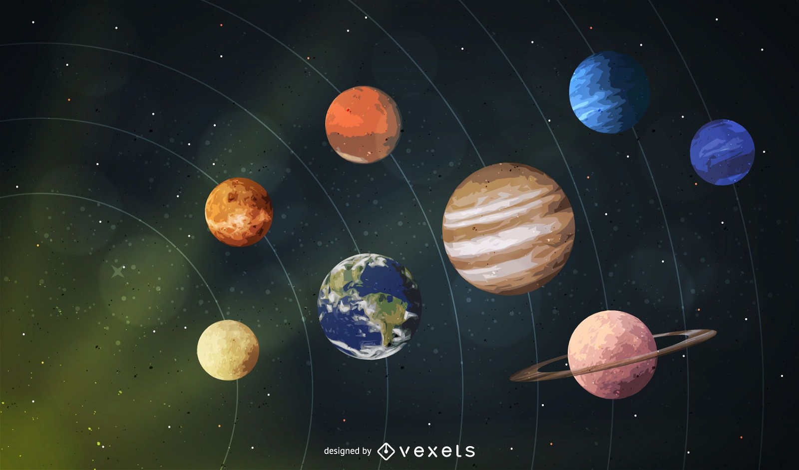 Planets space background