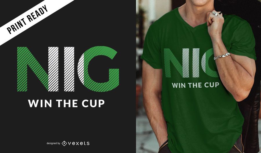 Projeto do t-shirt do copo de mundo de Nigéria Projeto do t-shirt do copo de mundo de Nigéria