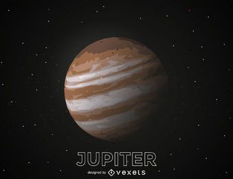 Ilustración de recorte del planeta Júpiter