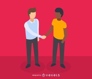 Men shaking hands isometric icon Men shaking hands isometric icon