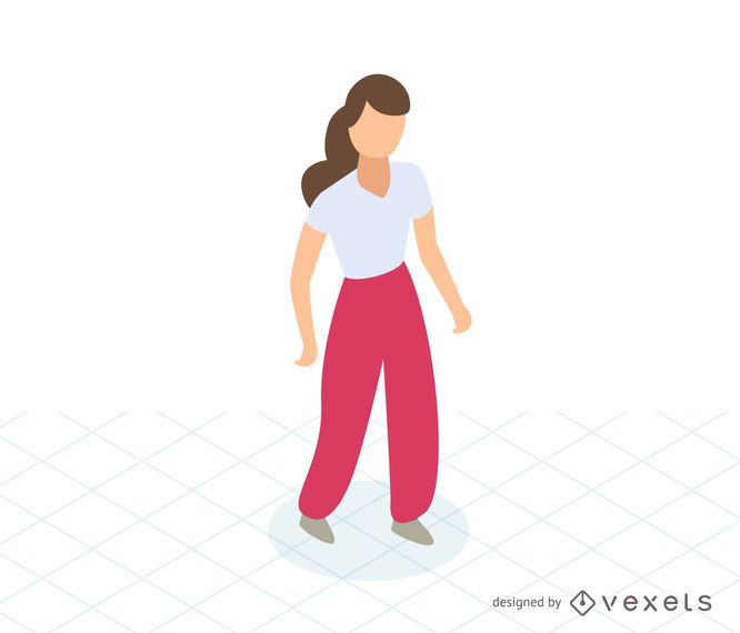 Standing woman isometric icon Standing woman isometric icon