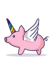 Dibujos animados de unicornio de cerdo