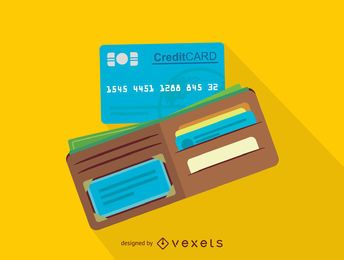 Icono de monedero y tarjeta de crédito. Icono de monedero y tarjeta de crédito.