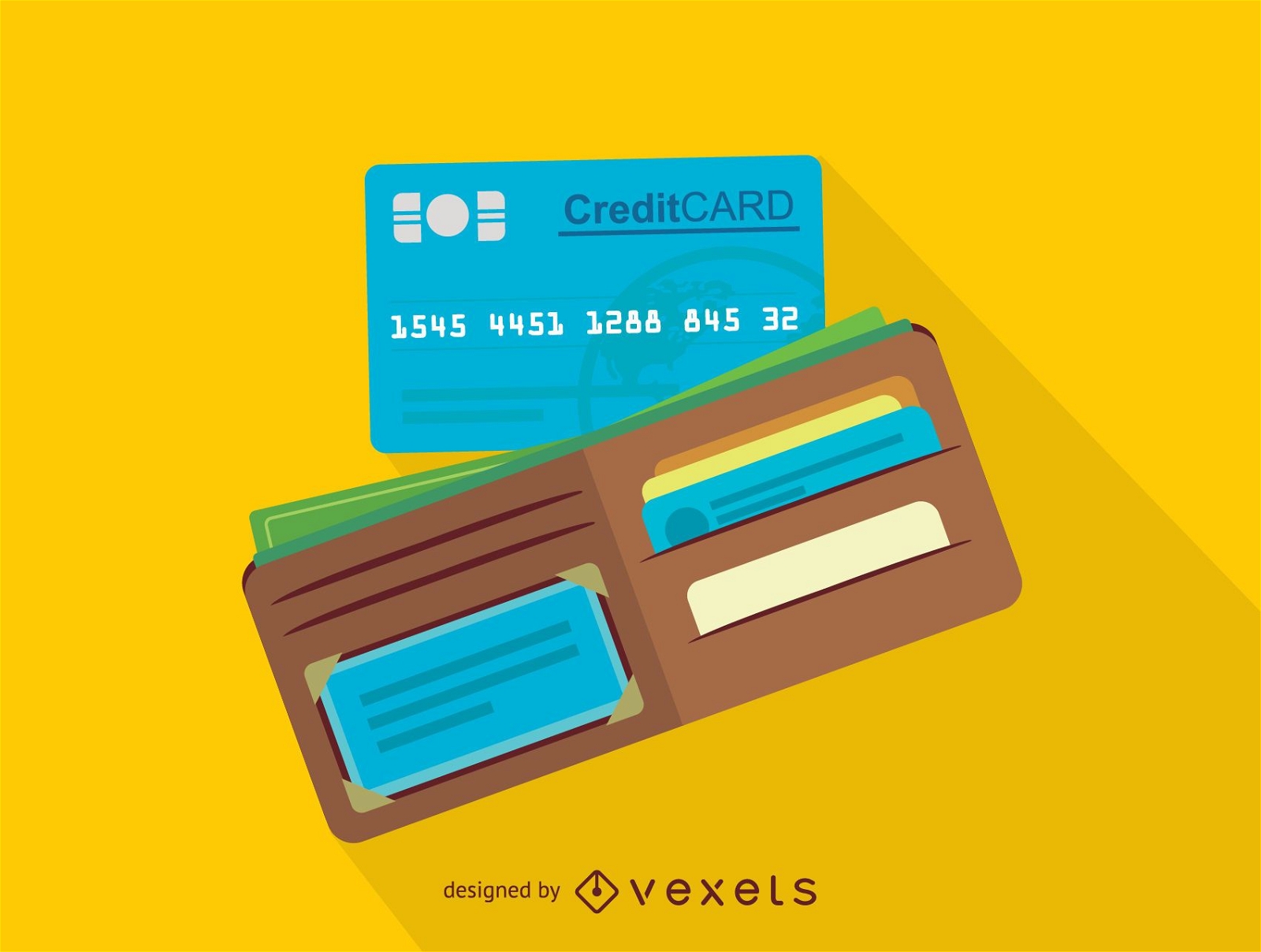 Wallet and credit card icon