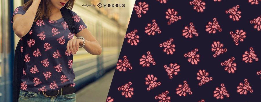 Pink floral ornaments pattern Pink floral ornaments pattern