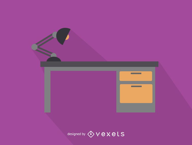 Office desk with lamp icon Office desk with lamp icon